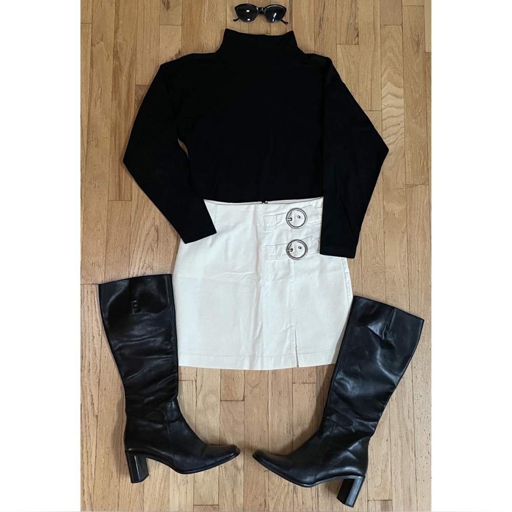 Buckled Velvet Mini Skirt
